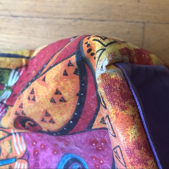 Laurel Burch Large Tote Bag 19" - Colorful Cats Feline Art Print - Canvas Bag - Picture 16 of 16